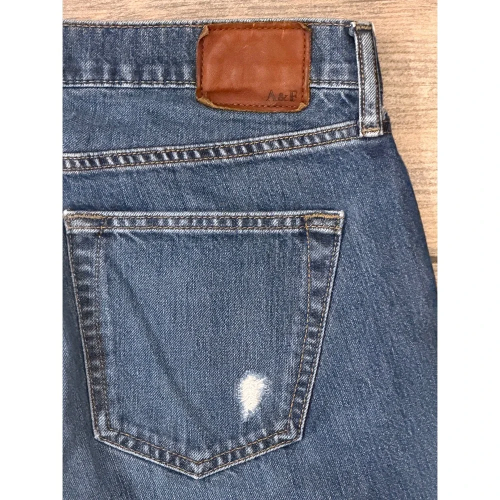 Abercrombie & Fitch Langdon Slim Stretch Distressed Blue Jeans Mens 30x32 Grunge